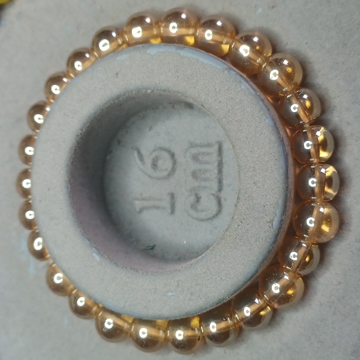Gold Iridescent Glass Bead Bracelet 8mm